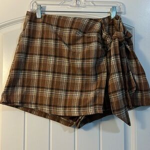 Plaid Tie Skort